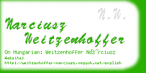 narciusz weitzenhoffer business card